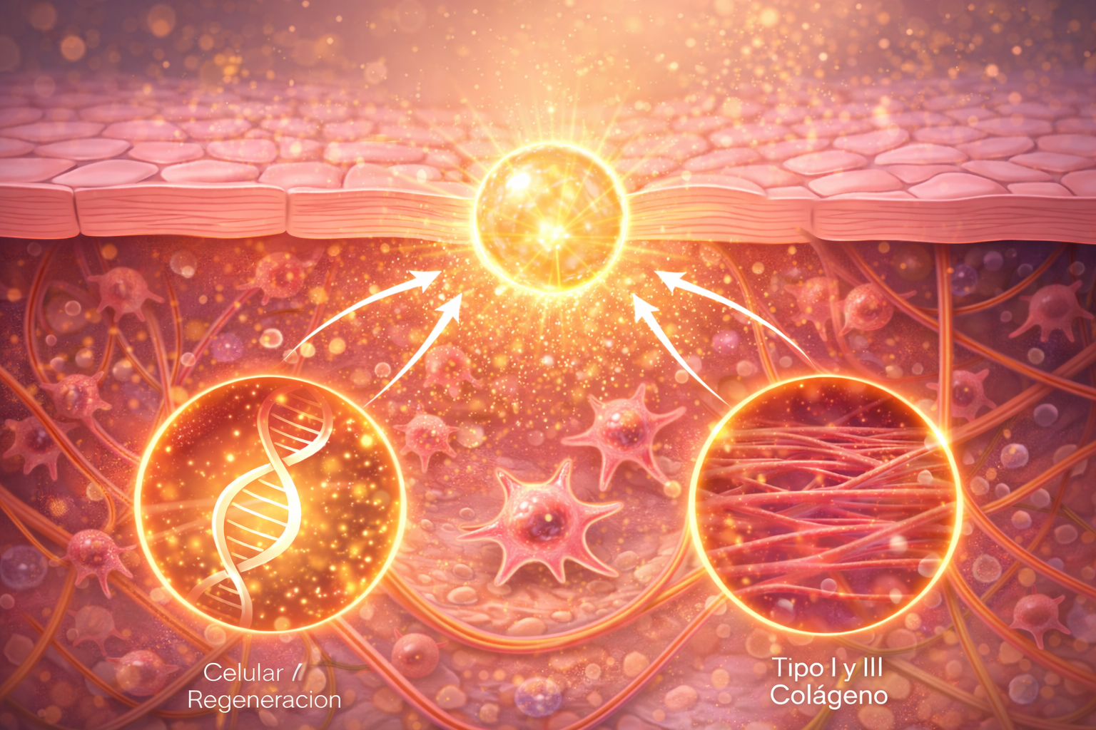 Regeneración Celular y Producción de Colágeno Tipo I y III